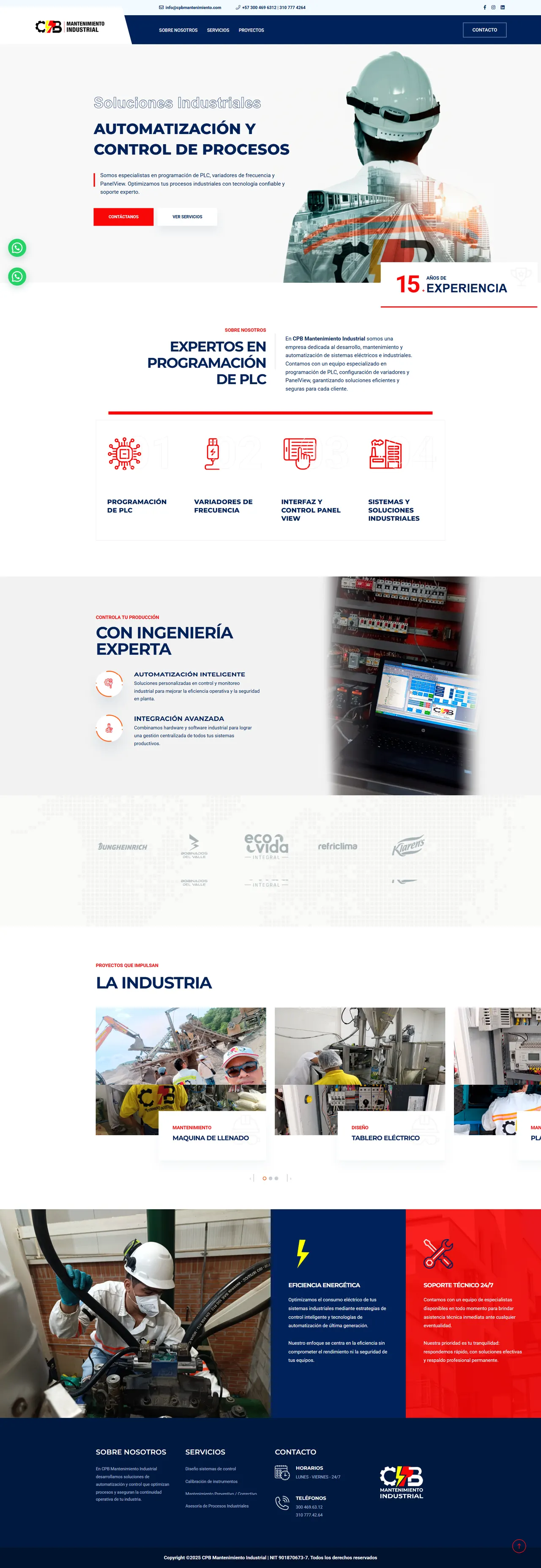 Sitio web de CPB Mantenimiento Industrial
